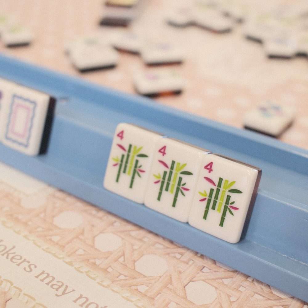 Cannage blonde rules edition mahjong mat