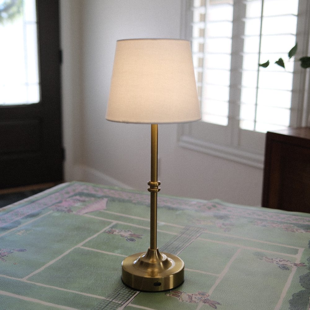Brass cordless table lamp
